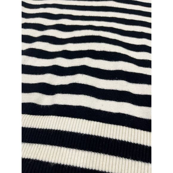 Express Women’s Quarter Zip, XS Black/White Striped Viscose Blend Cozy Soft - Picture 5 of 11